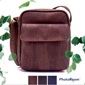 Unisex cork sustainable eco friendly cork messenger bag